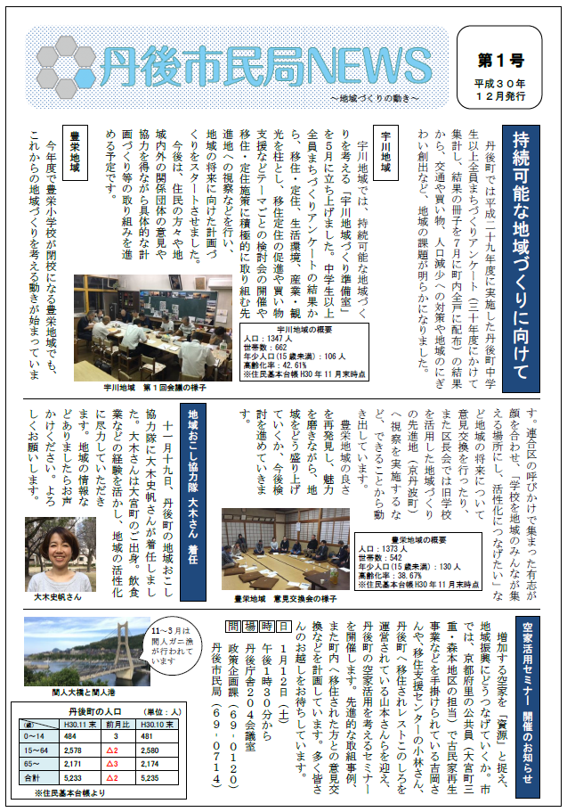 丹後市民局NEWS第1号