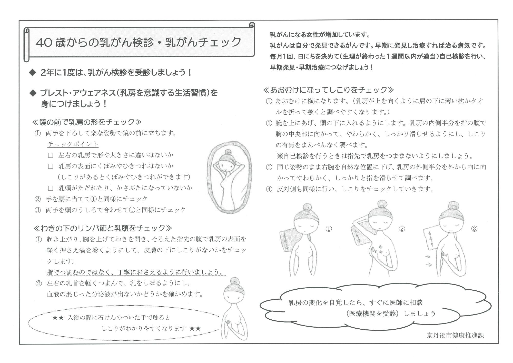 ブレスト・アウェアネス(乳房を意識する生活)を身につけましょう!