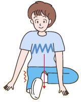 ももの後ろのストレッチ(床)のイラスト
