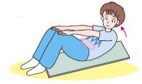 腹筋の運動(マット)のイラスト