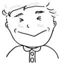 目と口を閉じているイラスト