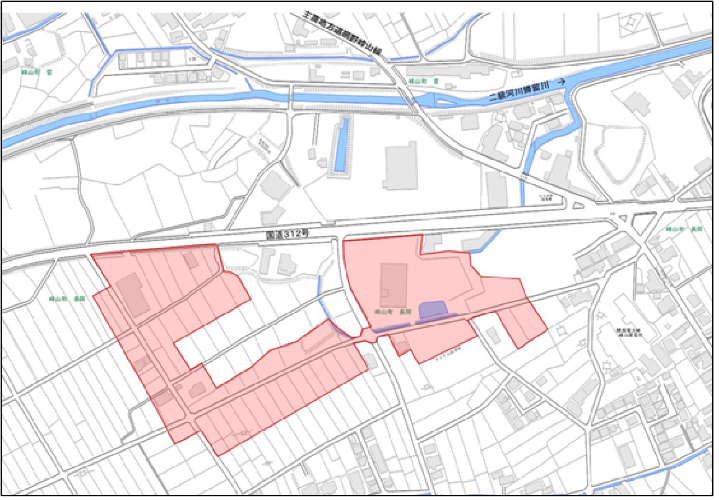 峰山町長岡地区の一部供用開始区域