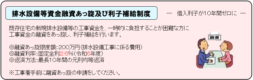 排水設備等資金融資あっ旋及び利子補給制度