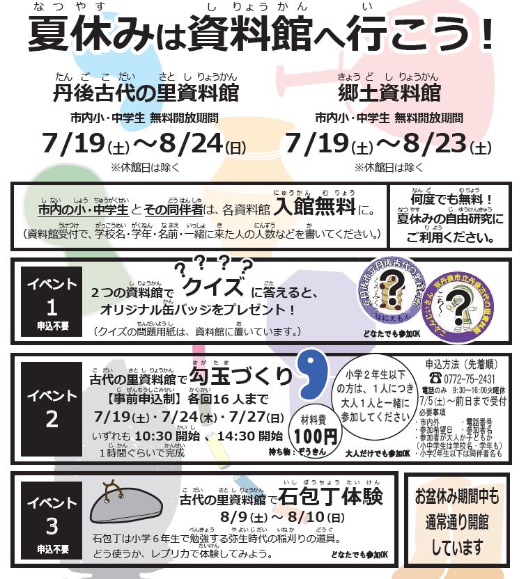 R7夏休みは資料館へ行こうチラシ