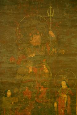 岩屋寺絹本著色毘沙門天像の写真