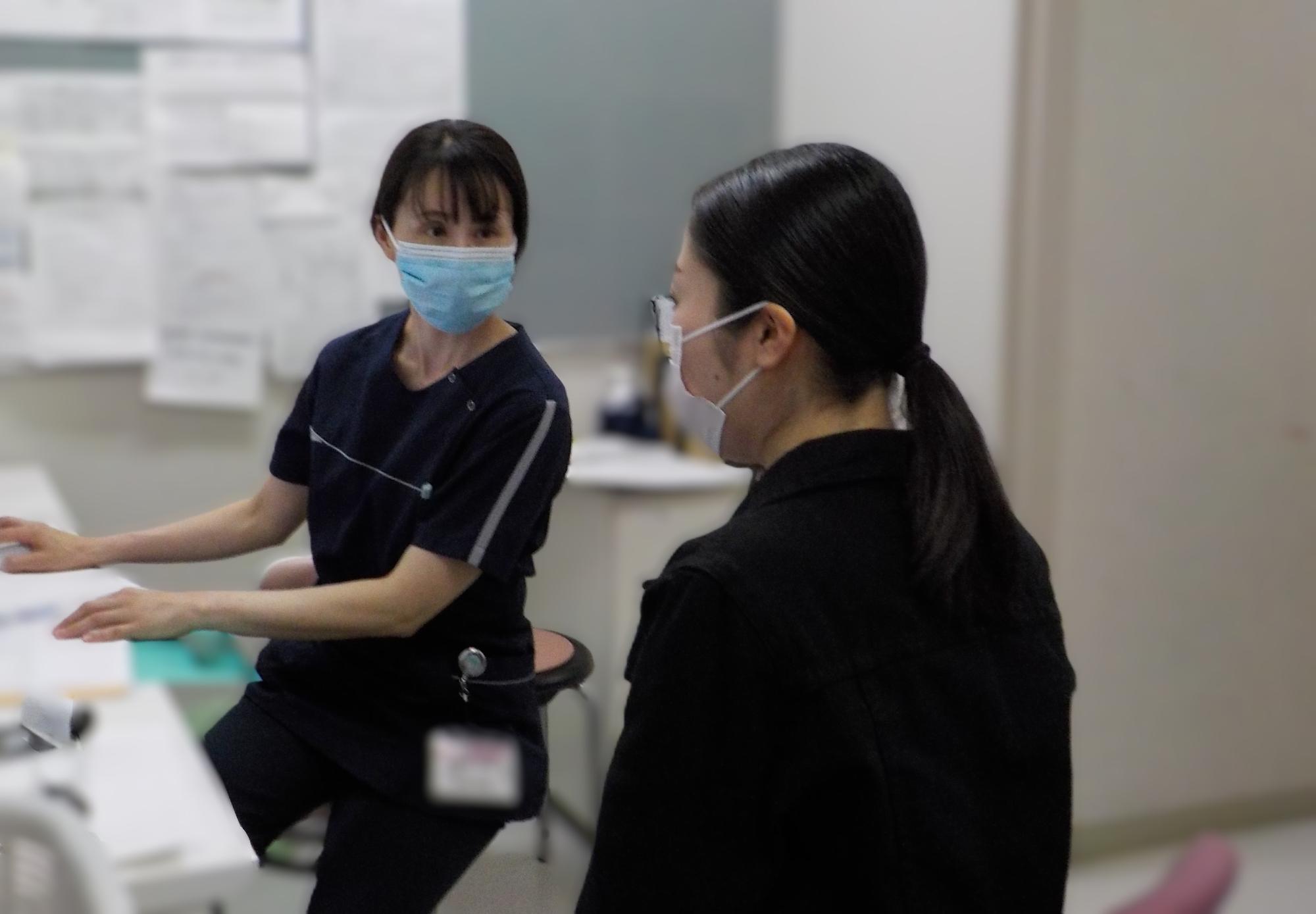 助産師外来中の様子