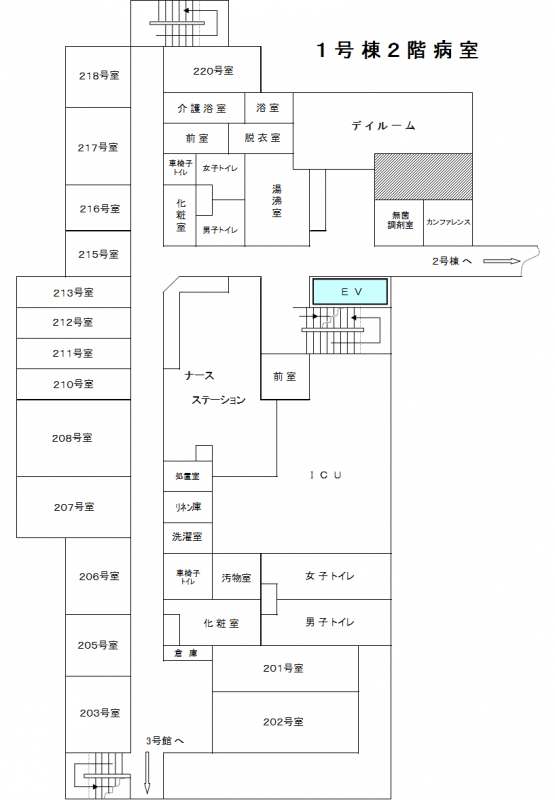 1号館2階フロア見取り図