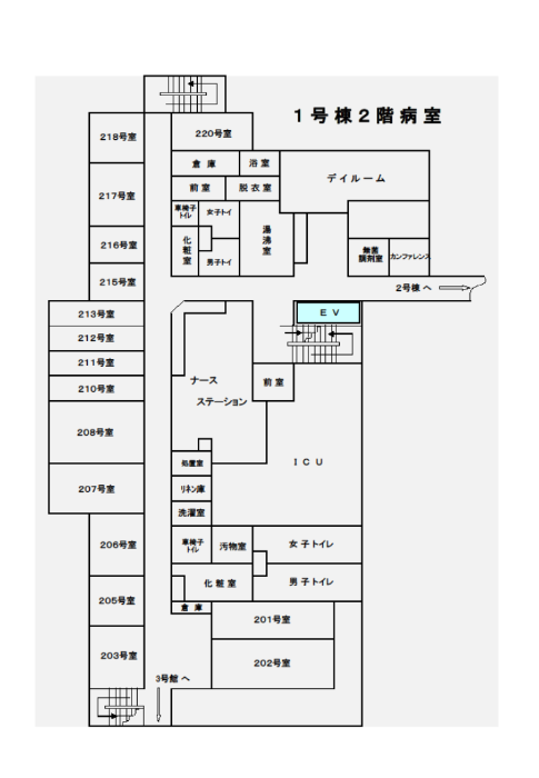 1号館2階フロア見取り図