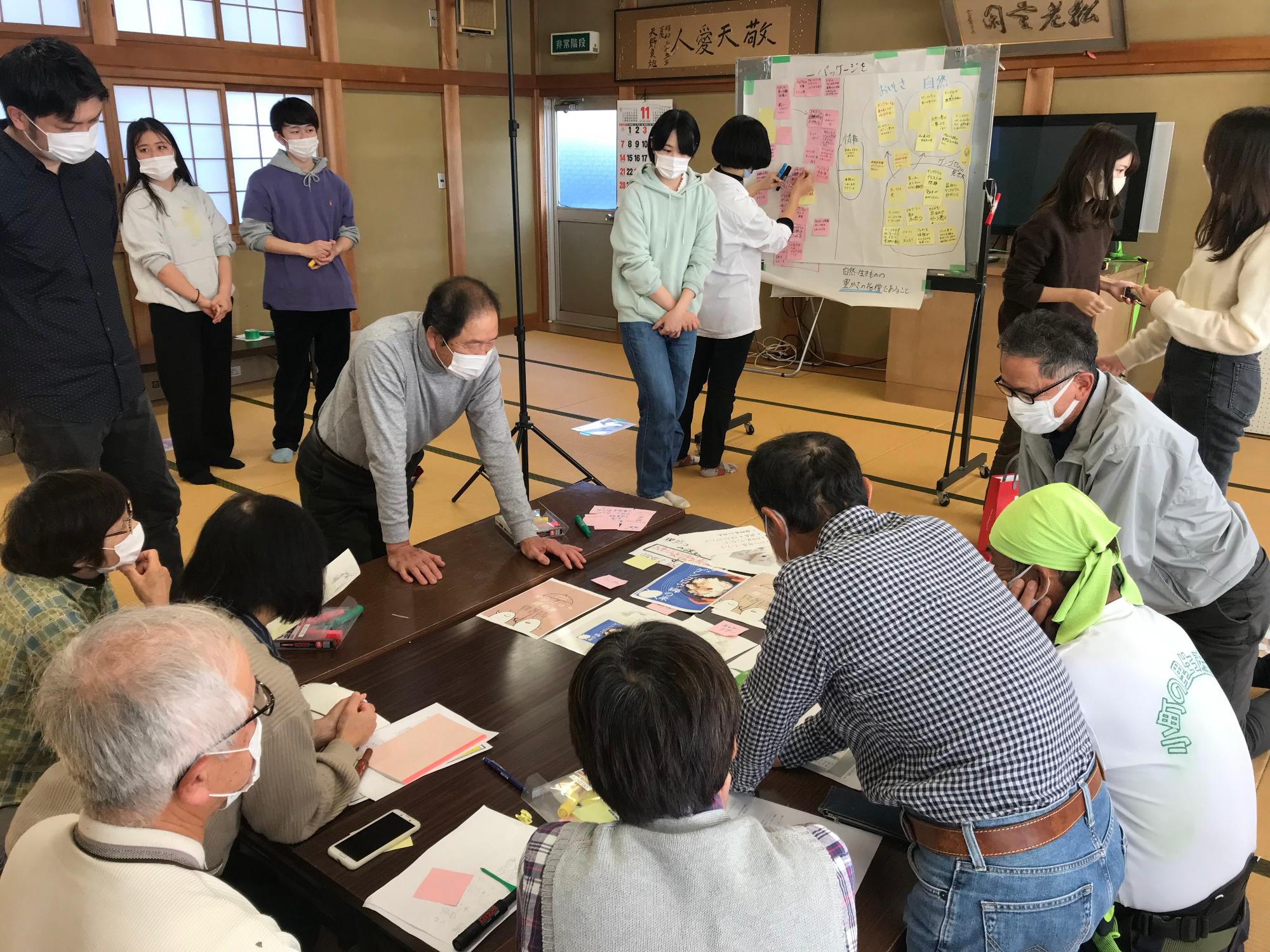 地域の方と大学生の話し合い